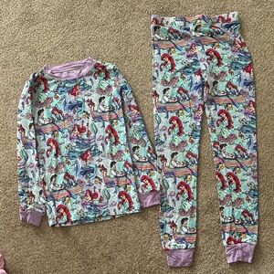 Disney  showstoppers Little Mermaid Kids bamboo Pajama Set -size 5/6